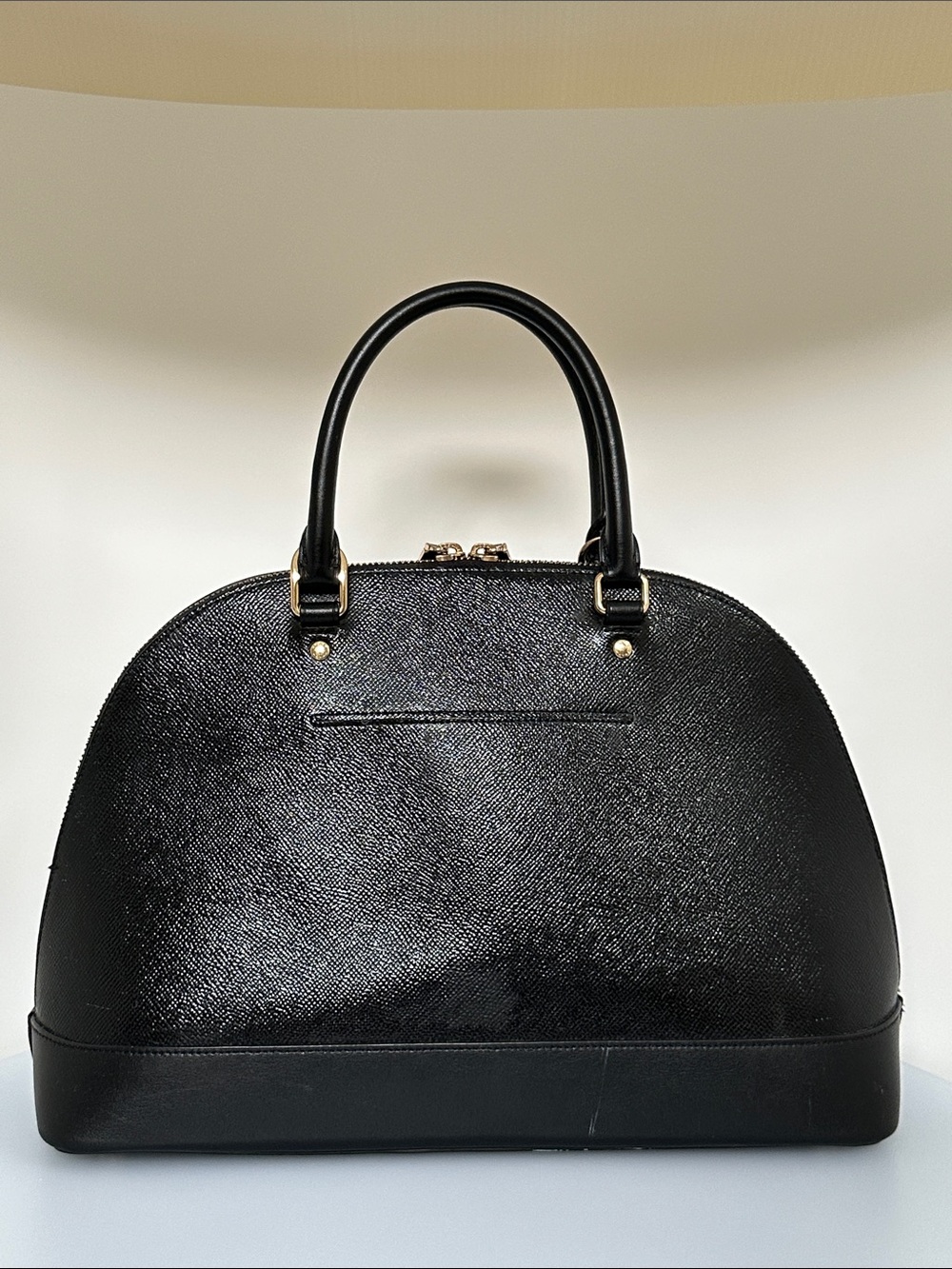 Coach Black Patent Leather Dome Satchel with Gold Hardware - Picture 2 of 6